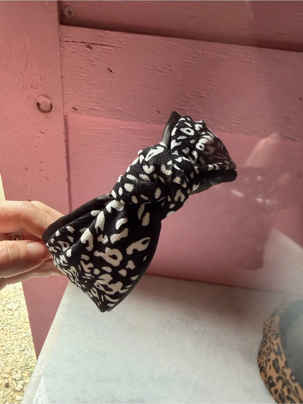 Leopard Print Knot Headbands - Black & Tan and black and white NEW